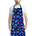 Blue Crystal Cosmic Galaxy Space Print Bib Apron With Pocket