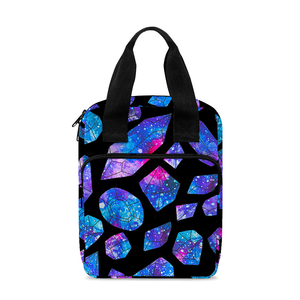 Blue Crystal Cosmic Galaxy Space Print Bible Tote Bag
