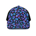 Blue Crystal Cosmic Galaxy Space Print Black Mesh Trucker Hat
