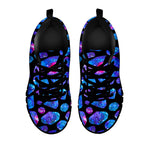Blue Crystal Cosmic Galaxy Space Print Black Running Shoes