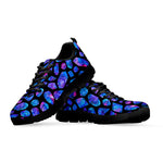 Blue Crystal Cosmic Galaxy Space Print Black Running Shoes