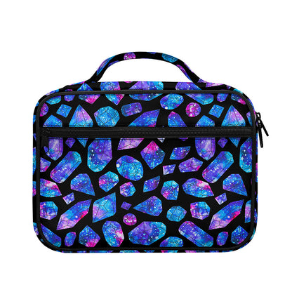 Blue Crystal Cosmic Galaxy Space Print Briefcase Bible Bag