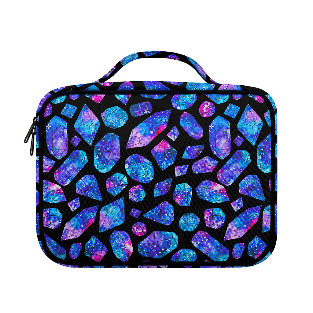 Blue Crystal Cosmic Galaxy Space Print Briefcase Bible Bag