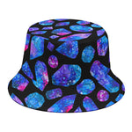 Blue Crystal Cosmic Galaxy Space Print Bucket Hat