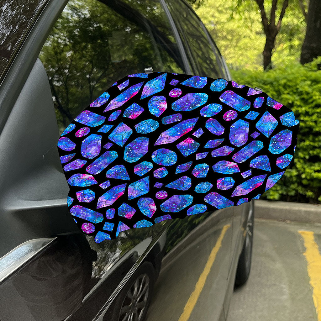 Blue Crystal Cosmic Galaxy Space Print Car Side Mirror Covers