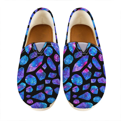 Blue Crystal Cosmic Galaxy Space Print Casual Shoes