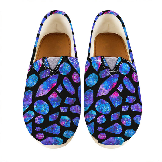 Blue Crystal Cosmic Galaxy Space Print Casual Shoes