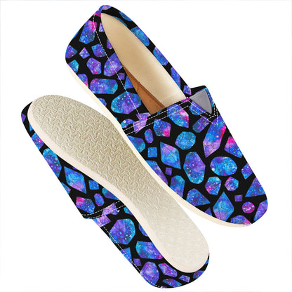 Blue Crystal Cosmic Galaxy Space Print Casual Shoes