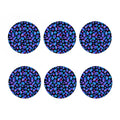Blue Crystal Cosmic Galaxy Space Print Coaster Set