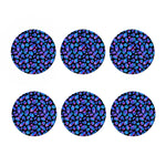 Blue Crystal Cosmic Galaxy Space Print Coaster Set