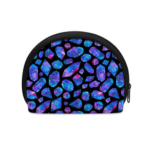 Blue Crystal Cosmic Galaxy Space Print Coin Purse