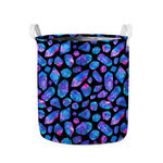 Blue Crystal Cosmic Galaxy Space Print Collapsible Laundry Basket