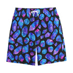 Blue Crystal Cosmic Galaxy Space Print Cotton Shorts