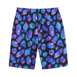 Blue Crystal Cosmic Galaxy Space Print Cotton Shorts