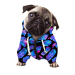 Blue Crystal Cosmic Galaxy Space Print Dog Zip Up Hoodie