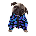 Blue Crystal Cosmic Galaxy Space Print Dog Zip Up Jacket
