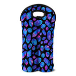 Blue Crystal Cosmic Galaxy Space Print Double Neoprene Wine Tote