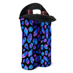 Blue Crystal Cosmic Galaxy Space Print Double Neoprene Wine Tote