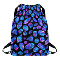 Blue Crystal Cosmic Galaxy Space Print Drawstring Backpack