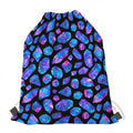 Blue Crystal Cosmic Galaxy Space Print Drawstring Bag