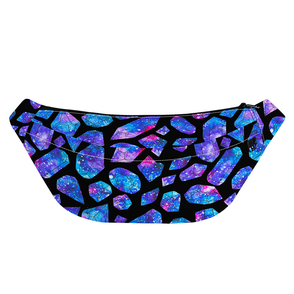 Blue Crystal Cosmic Galaxy Space Print Fanny Pack