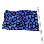 Blue Crystal Cosmic Galaxy Space Print Flag