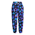 Blue Crystal Cosmic Galaxy Space Print Fleece Lined Knit Pants