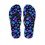 Blue Crystal Cosmic Galaxy Space Print Flip Flops