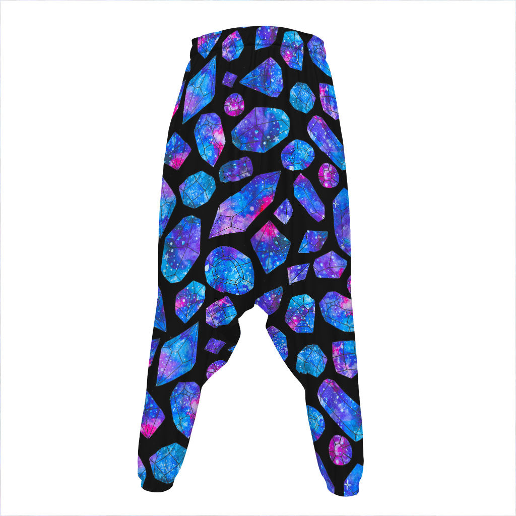Blue Crystal Cosmic Galaxy Space Print Hammer Pants