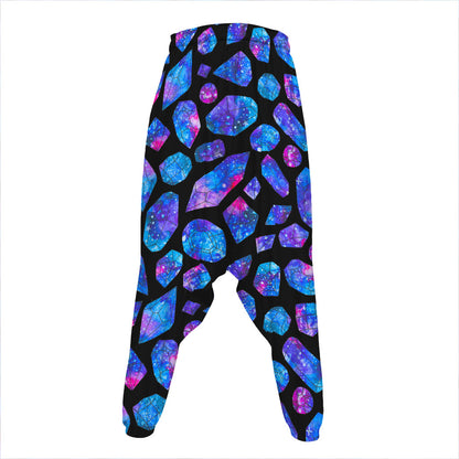Blue Crystal Cosmic Galaxy Space Print Hammer Pants