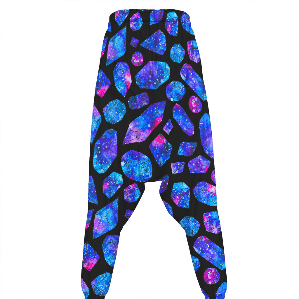 Blue Crystal Cosmic Galaxy Space Print Hammer Pants