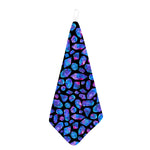 Blue Crystal Cosmic Galaxy Space Print Hand Towel