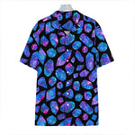 Blue Crystal Cosmic Galaxy Space Print Hawaiian Shirt