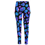 Blue Crystal Cosmic Galaxy Space Print High-Waisted Pocket Leggings