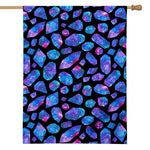 Blue Crystal Cosmic Galaxy Space Print House Flag