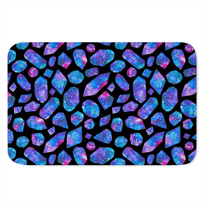 Blue Crystal Cosmic Galaxy Space Print Indoor Door Mat