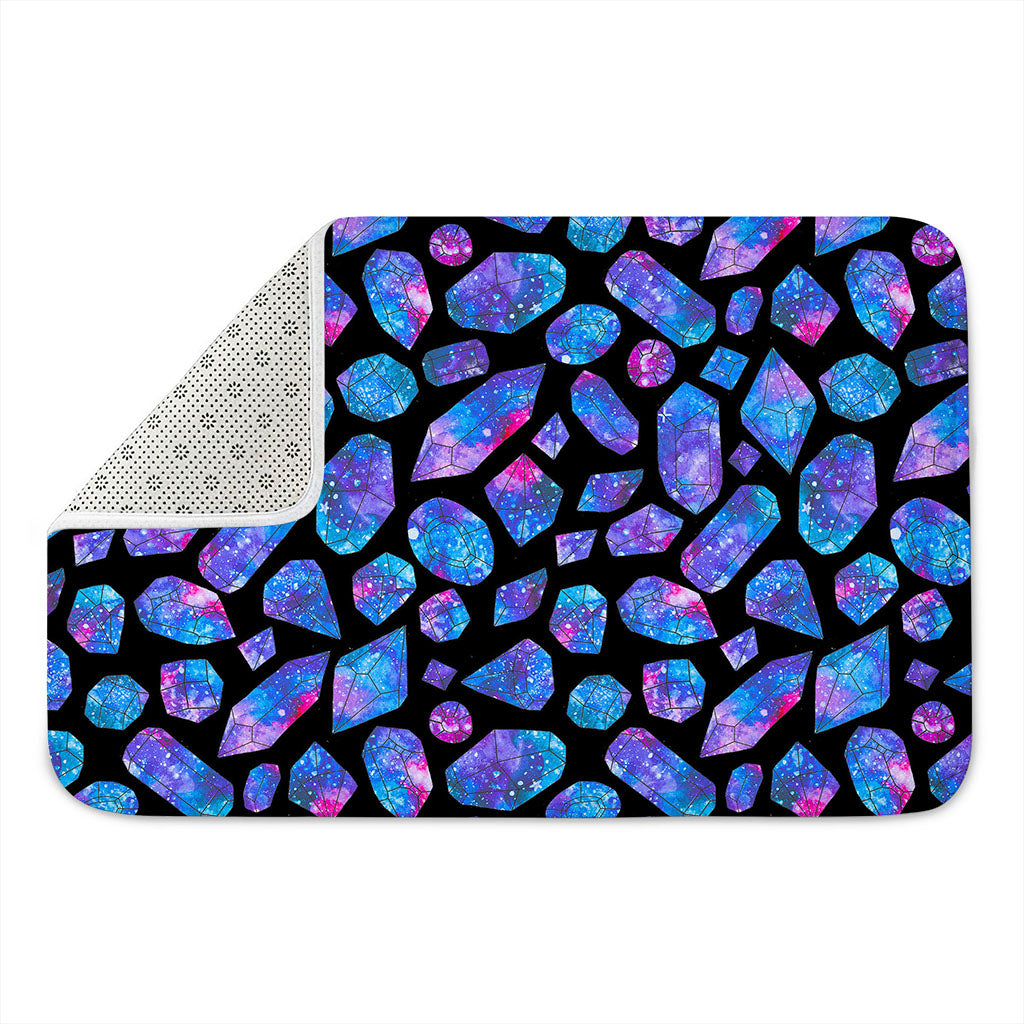 Blue Crystal Cosmic Galaxy Space Print Indoor Door Mat