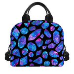 Blue Crystal Cosmic Galaxy Space Print Insulated Lunch Bag