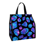 Blue Crystal Cosmic Galaxy Space Print Insulated Lunch Tote