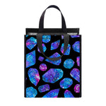 Blue Crystal Cosmic Galaxy Space Print Insulated Lunch Tote