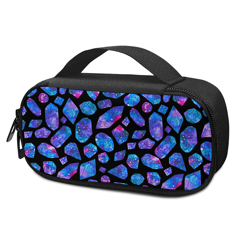 Blue Crystal Cosmic Galaxy Space Print Insulin Cooler Travel Case