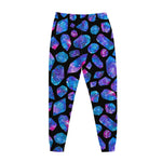 Blue Crystal Cosmic Galaxy Space Print Jogger Pants