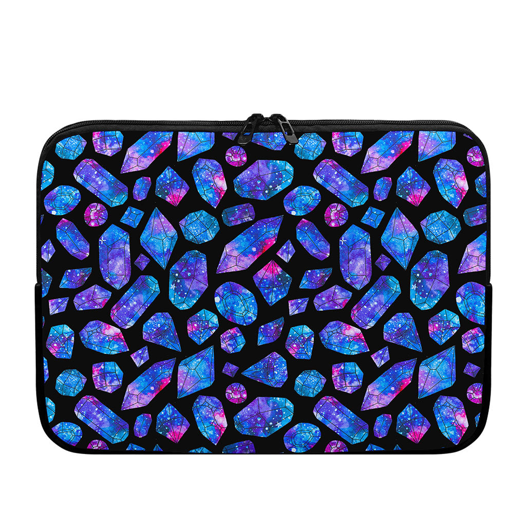 Blue Crystal Cosmic Galaxy Space Print Laptop Sleeve