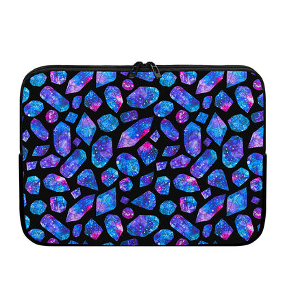 Blue Crystal Cosmic Galaxy Space Print Laptop Sleeve