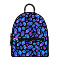 Blue Crystal Cosmic Galaxy Space Print Leather Backpack