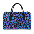 Blue Crystal Cosmic Galaxy Space Print Leather Duffel Bag