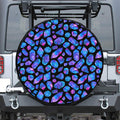 Blue Crystal Cosmic Galaxy Space Print Leather Spare Tire Cover