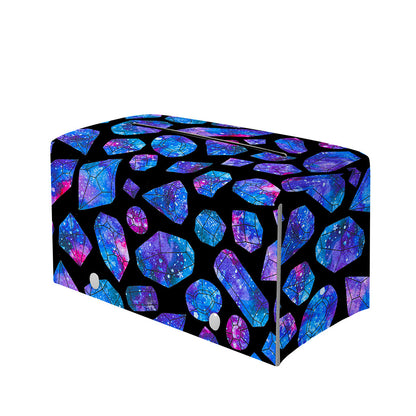 Blue Crystal Cosmic Galaxy Space Print Leather Tissue Box Cover