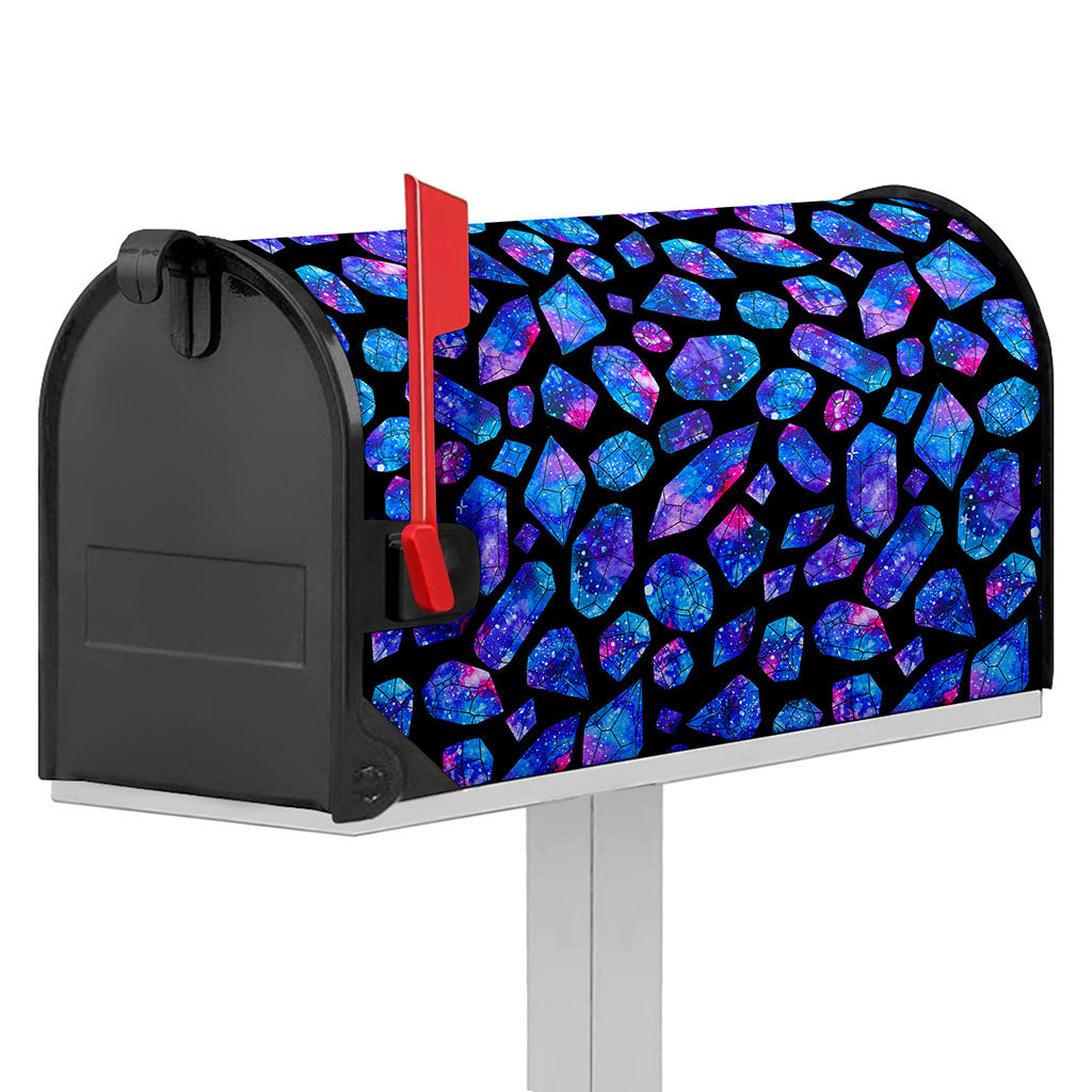 Blue Crystal Cosmic Galaxy Space Print Mailbox Cover