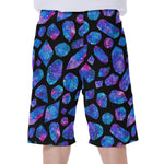 Blue Crystal Cosmic Galaxy Space Print Men's Beach Shorts